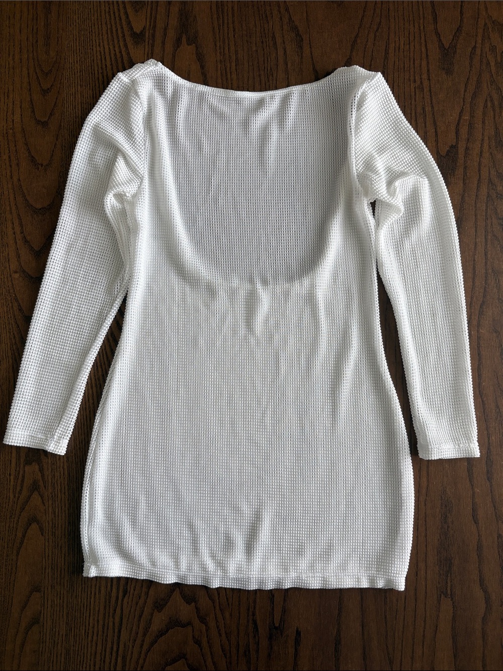 White Mesh Knit Long Sleeve Swim Coverup Womens S